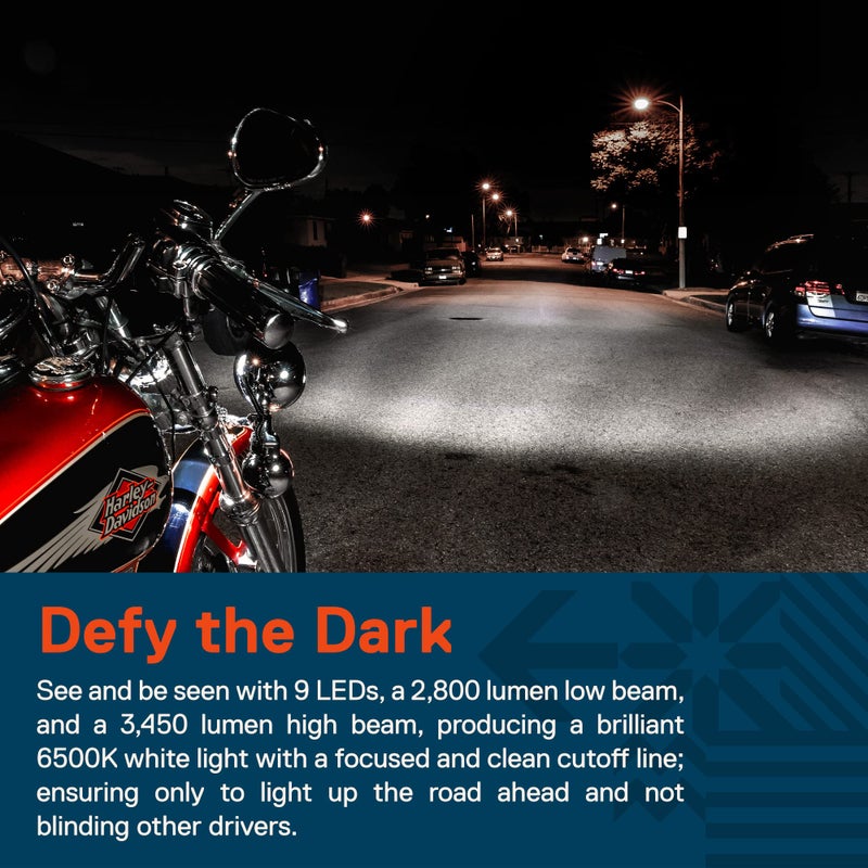 ONLINE LED STORE TRUE MODS 5.75" (5 3/4) LED Headlight For Harley Davidson [Black-Finish] Round LED Motorcycle Headlight For Dyna Street Bob Super Wide Glide Low Rider Night Rod Train Softail Sportster - Image 2